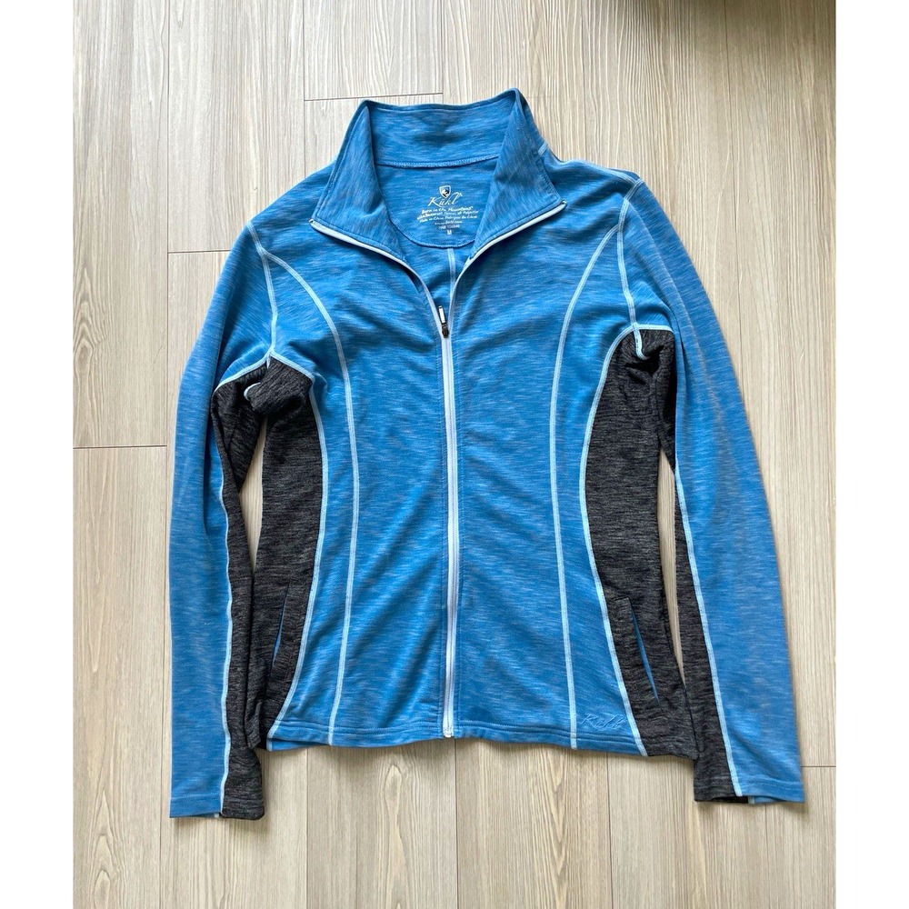 Kuhl KUHLTOUCH Women's Full Zip Blue Grey Jacket Sz M Running Active Lounge